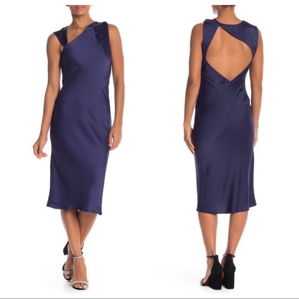 Jay Godfrey Mills Midi Open Back Satin Dress 4